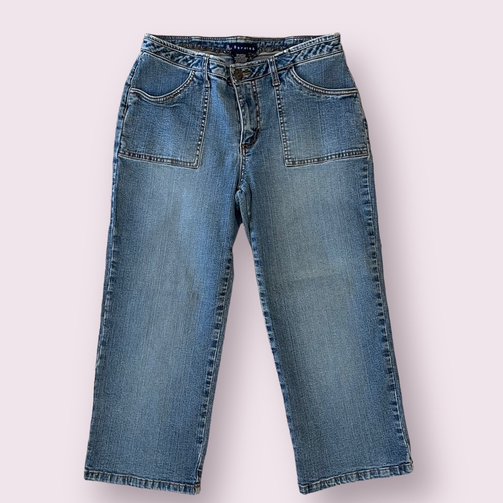Y2K mid wash denim capris